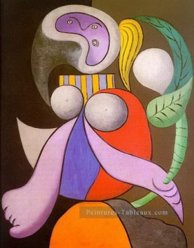Femme avec une fleur 1932 cubiste Pablo Picasso Peinture à l'huile